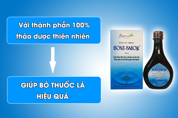 Boni-Smok - Nước súc miệng giúp bỏ thuốc lá thành công nhanh chóng sau 3-7 ngày